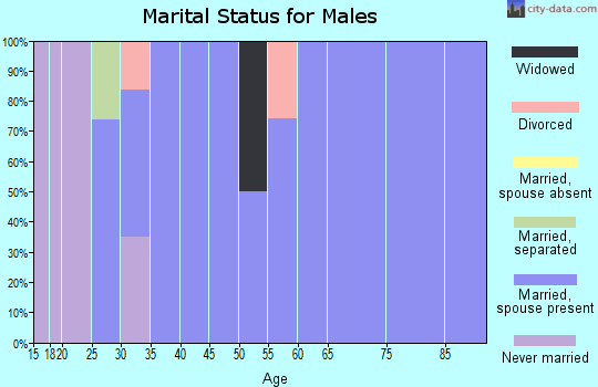 Zip code 70638 marital status for males