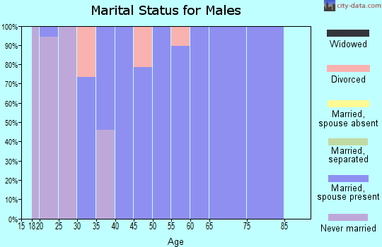 Zip code 70639 marital status for males