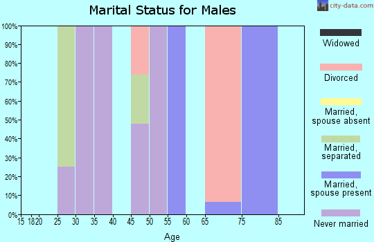 Zip code 70640 marital status for males