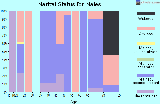 Zip code 70645 marital status for males