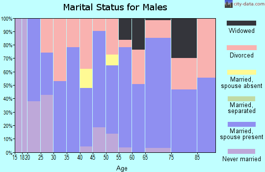 Zip code 70653 marital status for males
