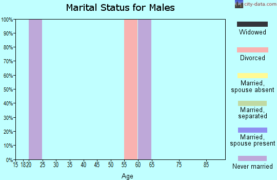 Zip code 70654 marital status for males