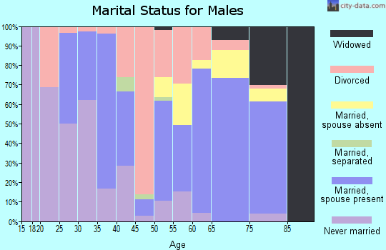 Zip code 70655 marital status for males