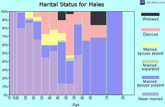 Zip code 70660 marital status for males