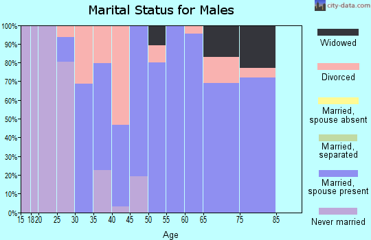 Zip code 70661 marital status for males