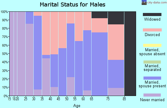 Zip code 70733 marital status for males