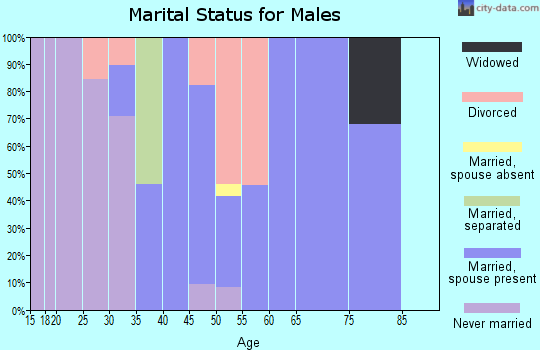 Zip code 70740 marital status for males