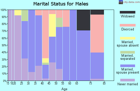 Zip code 70778 marital status for males