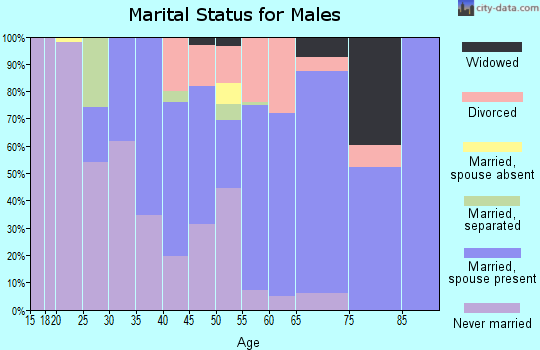 Zip code 70788 marital status for males
