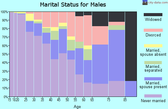 Zip code 70802 marital status for males