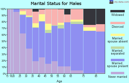 Zip code 70816 marital status for males