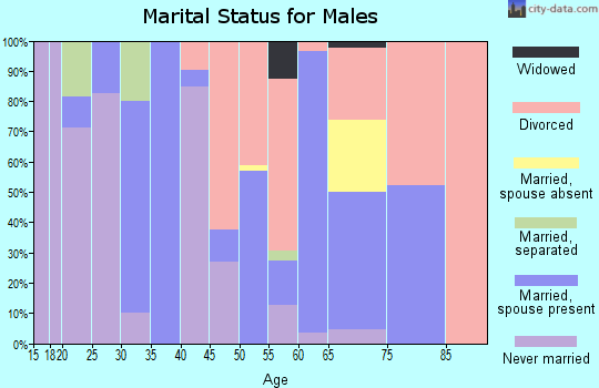 Zip code 71003 marital status for males