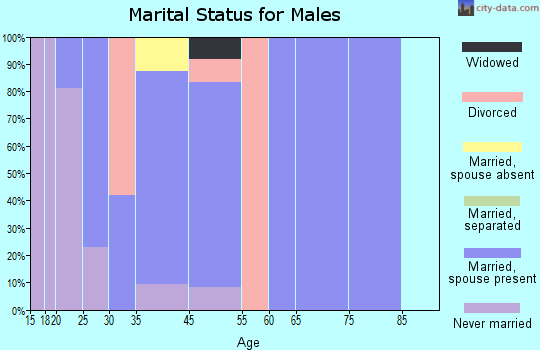 Zip code 71009 marital status for males