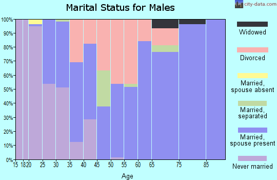 Zip code 71023 marital status for males