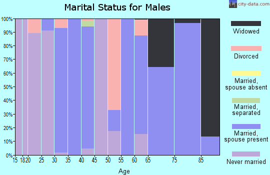 Zip code 71024 marital status for males