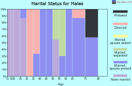 Zip code 71030 marital status for males