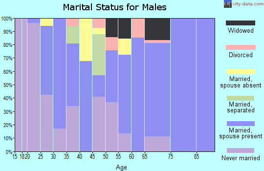Zip code 71032 marital status for males
