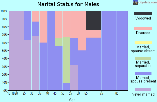 Zip code 71051 marital status for males