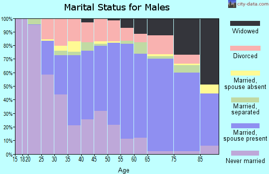 Zip code 71055 marital status for males