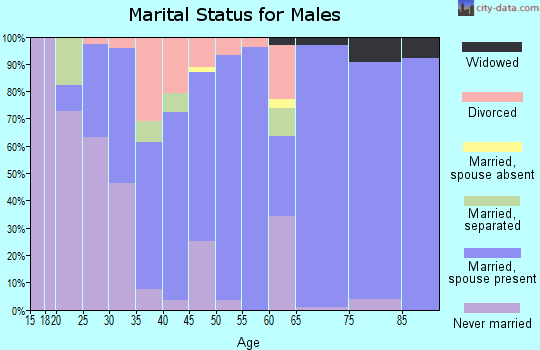 Zip code 71070 marital status for males