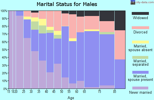 Zip code 71107 marital status for males