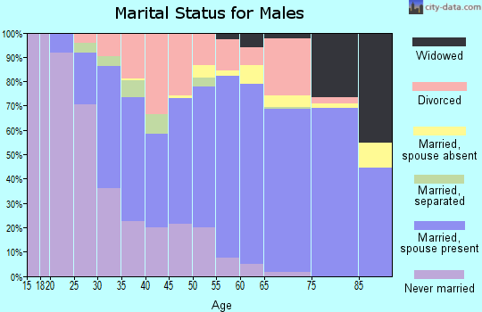 Zip code 71118 marital status for males