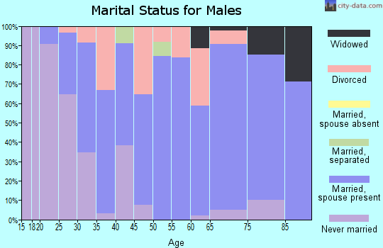 Zip code 71235 marital status for males