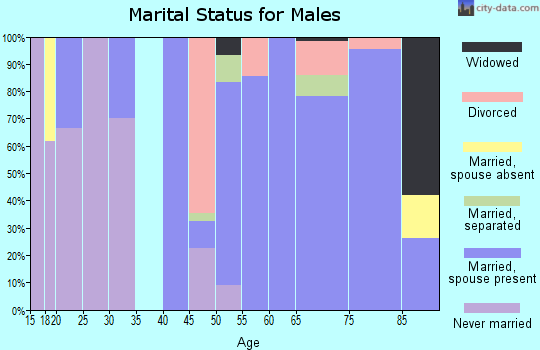 Zip code 71261 marital status for males
