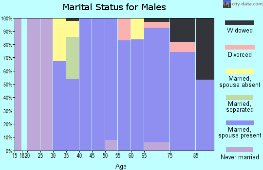 Zip code 71277 marital status for males