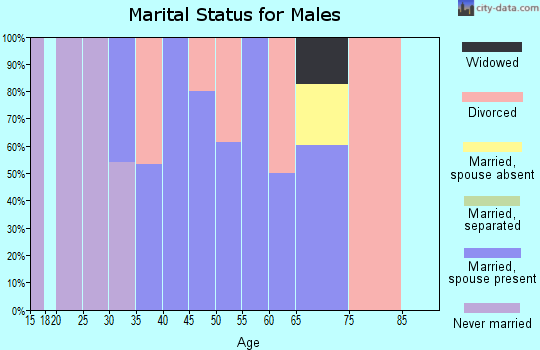 Zip code 71286 marital status for males