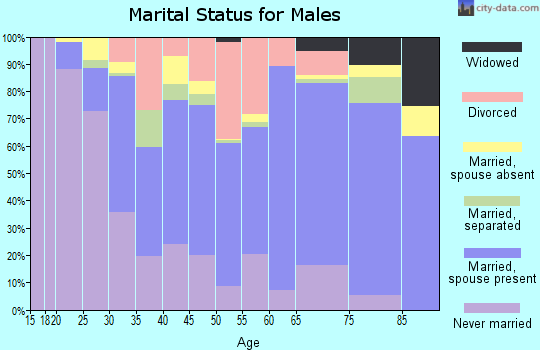 Zip code 71295 marital status for males