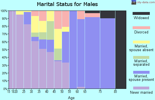 Zip code 71340 marital status for males