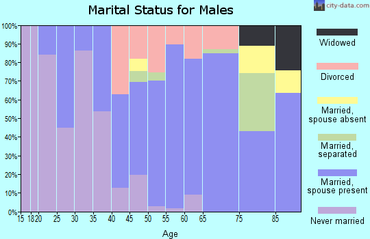 Zip code 71350 marital status for males