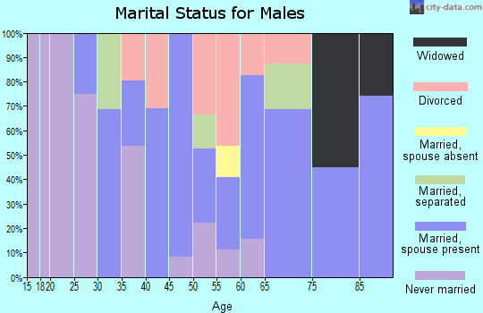 Zip code 71353 marital status for males