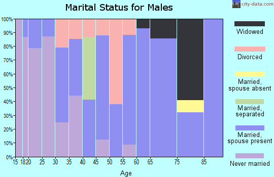 Zip code 71419 marital status for males
