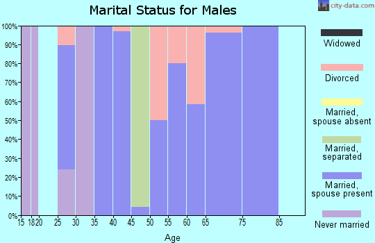 Zip code 71630 marital status for males