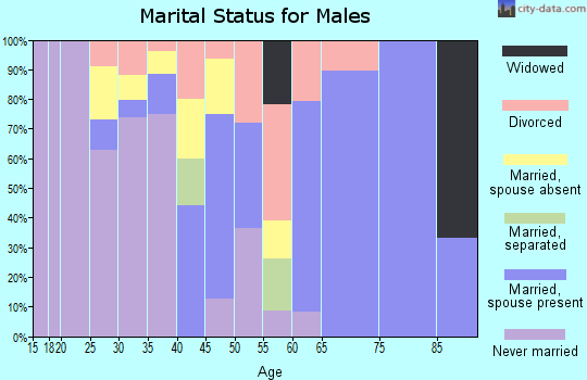 Zip code 71643 marital status for males