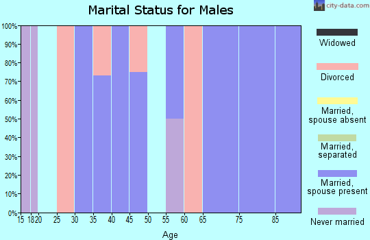 Zip code 71660 marital status for males
