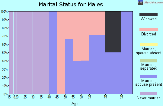 Zip code 71661 marital status for males