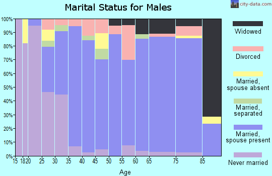 Zip code 71665 marital status for males