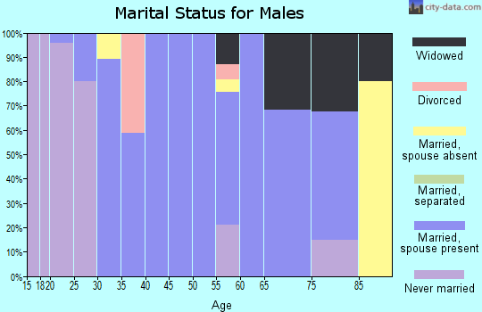 Zip code 71670 marital status for males