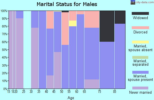 Zip code 71765 marital status for males