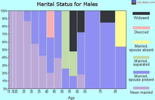 Zip code 71826 marital status for males