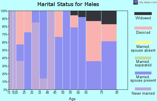 Zip code 71835 marital status for males