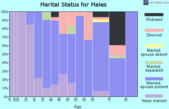 Zip code 71836 marital status for males