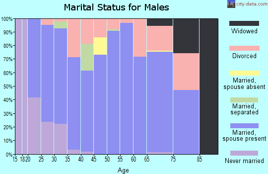 Zip code 71837 marital status for males
