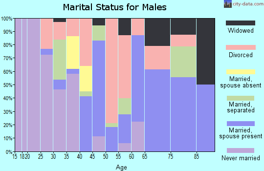 Zip code 71845 marital status for males