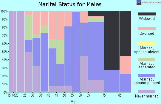 Zip code 71851 marital status for males