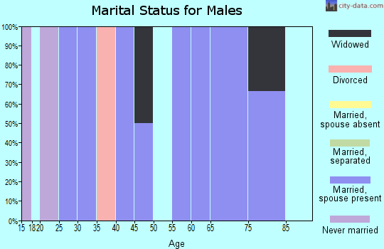 Zip code 71853 marital status for males