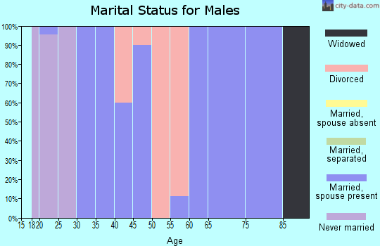 Zip code 72001 marital status for males